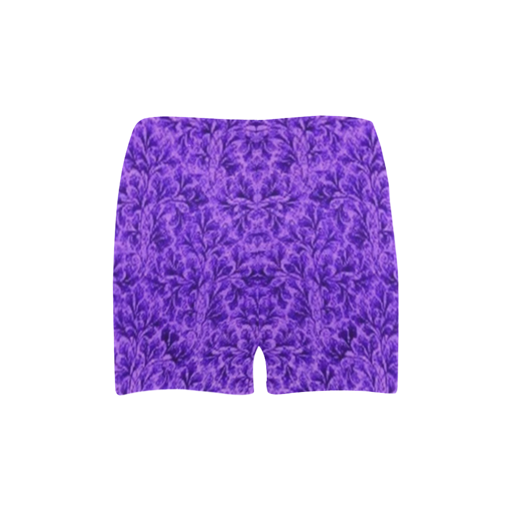 Vintage Floral Lace Leaf Amethyst Purple Briseis Skinny Shorts (Model L04)