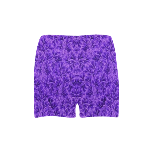 Vintage Floral Lace Leaf Amethyst Purple Briseis Skinny Shorts (Model L04)