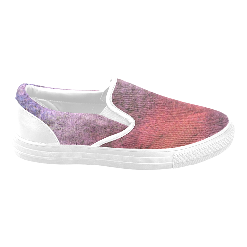 Colorful Old Metal Women's Unusual Slip-on Canvas Shoes (Model 019)