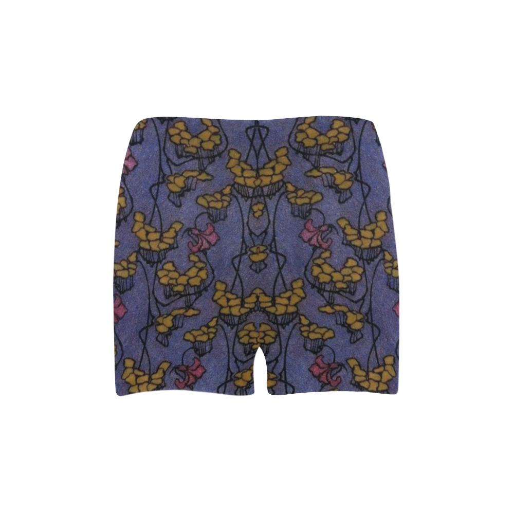 Art Nouveau Floral Briseis Skinny Shorts (Model L04)