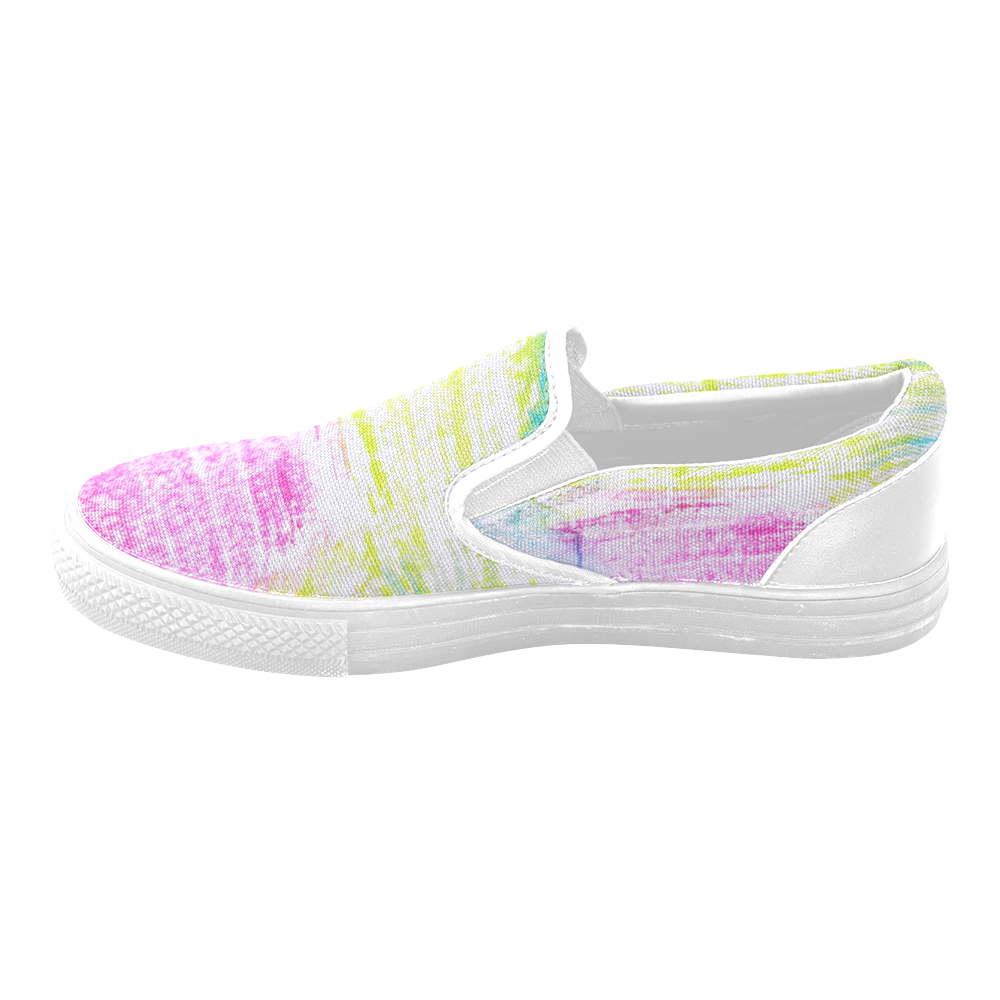 Colorful Women's Unusual Slip-on Canvas Shoes (Model 019)