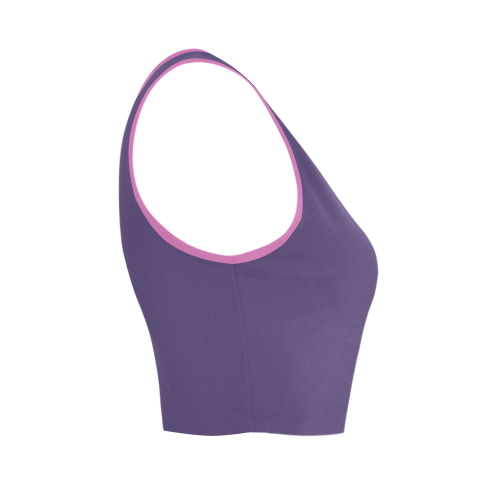 Gentian Violet Color Accent Women's Crop Top (Model T42)