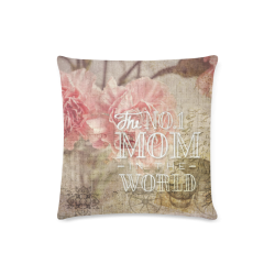 Vintage carnations for the best mom Custom Zippered Pillow Case 16"x16" (one side)