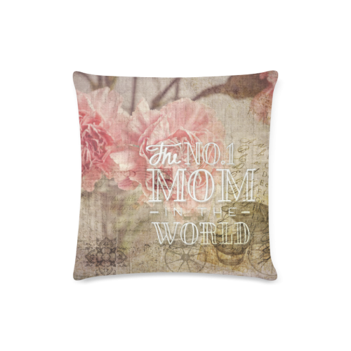 Vintage carnations for the best mom Custom Zippered Pillow Case 16"x16" (one side)