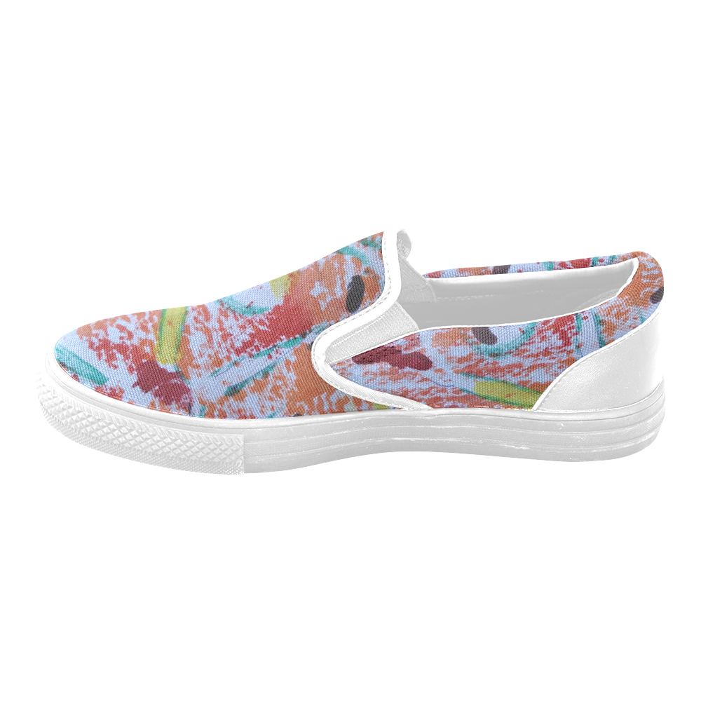 Shoe Pattern 1 Women's Unusual Slip-on Canvas Shoes (Model 019)