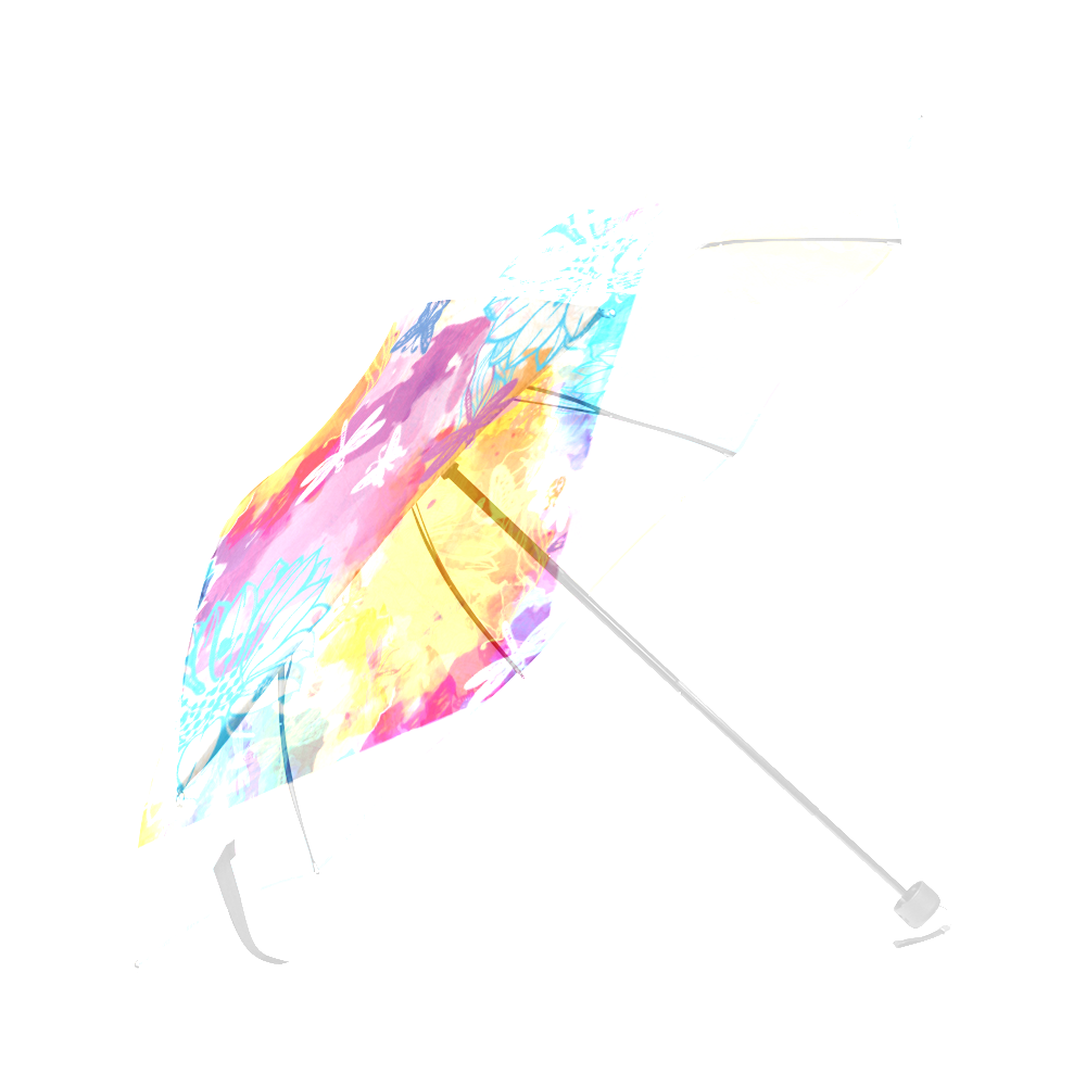 vibrant flower watercolor Foldable Umbrella (Model U01)