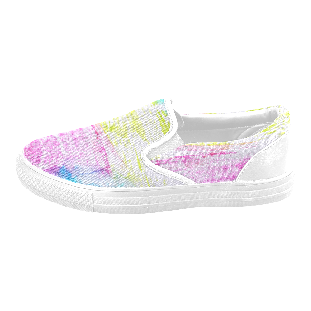 Colorful Women's Unusual Slip-on Canvas Shoes (Model 019)