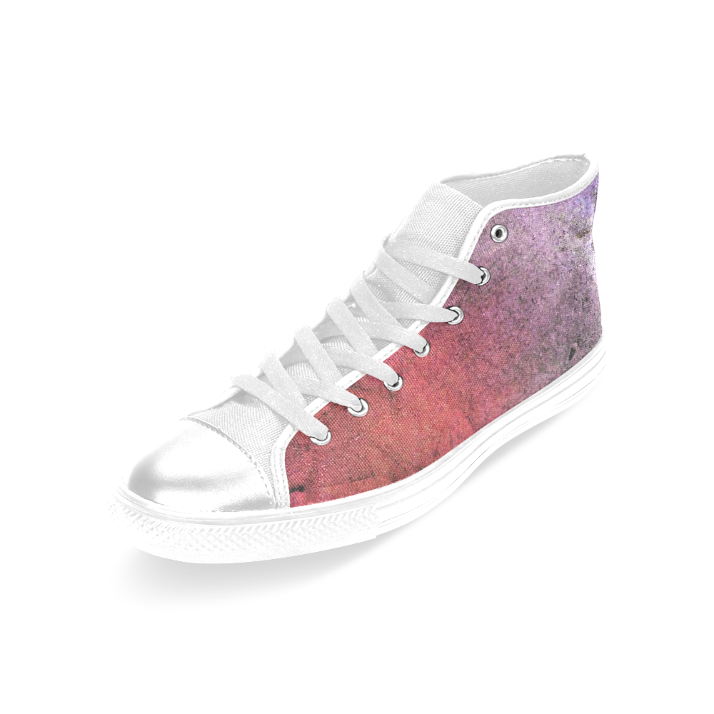 Colorful Old Metal Women's Classic High Top Canvas Shoes (Model 017)