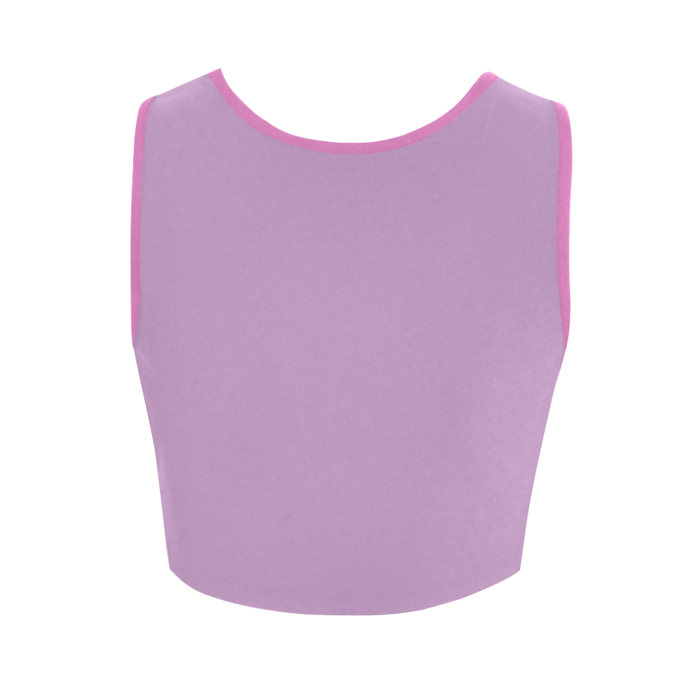 Violet Tulle Color Accent Women's Crop Top (Model T42)