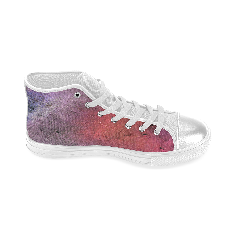 Colorful Old Metal Women's Classic High Top Canvas Shoes (Model 017)