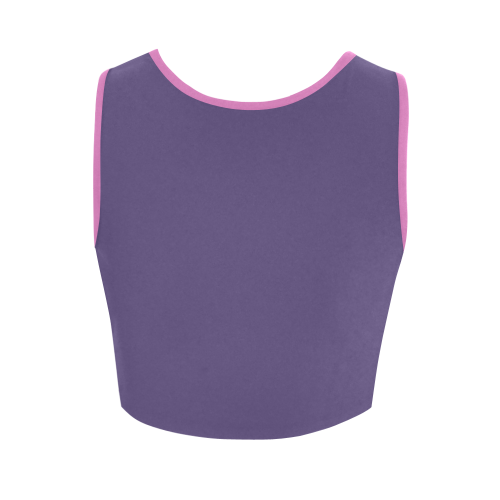 Gentian Violet Color Accent Women's Crop Top (Model T42)