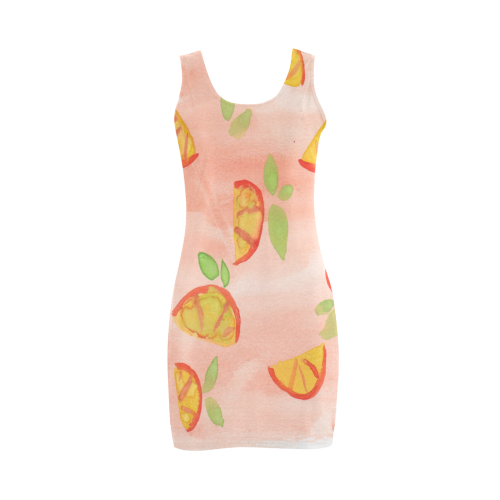 watercolor fruit slices Medea Vest Dress (Model D06)