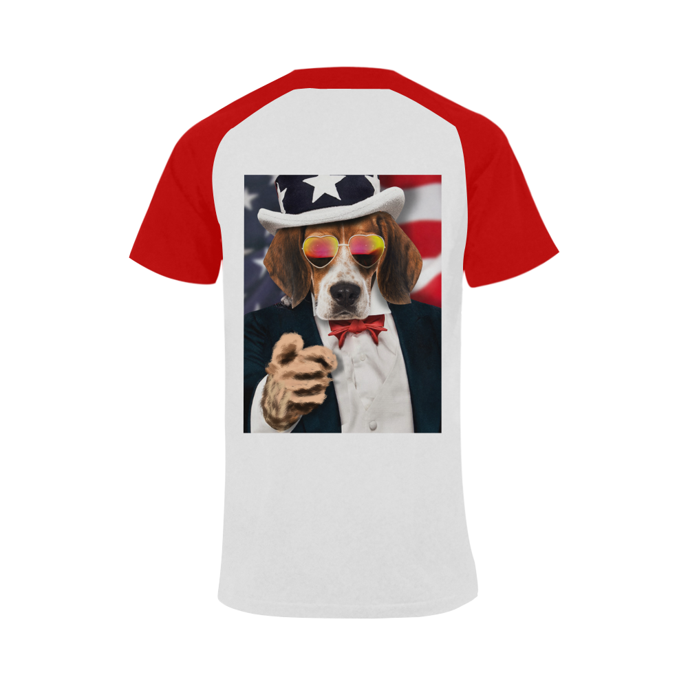 Dog Men's Raglan T-shirt Big Size (USA Size) (Model T11)