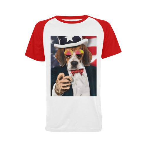 Dog Men's Raglan T-shirt Big Size (USA Size) (Model T11)