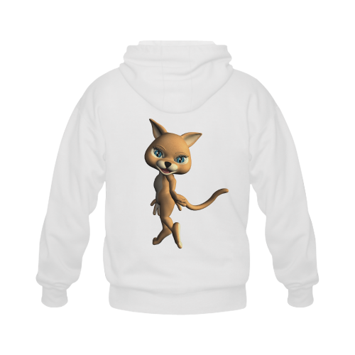 cat Gildan Full Zip Hooded Sweatshirt (Model H02)