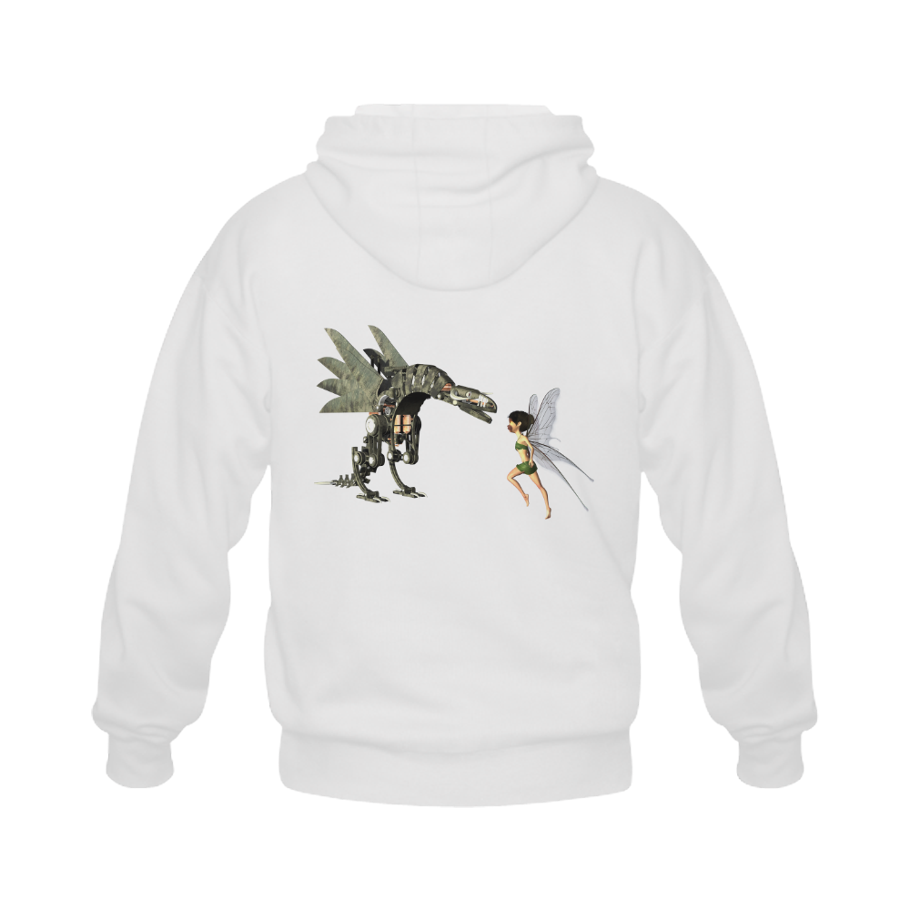 Dragon with fairy Gildan Full Zip Hooded Sweatshirt (Model H02)