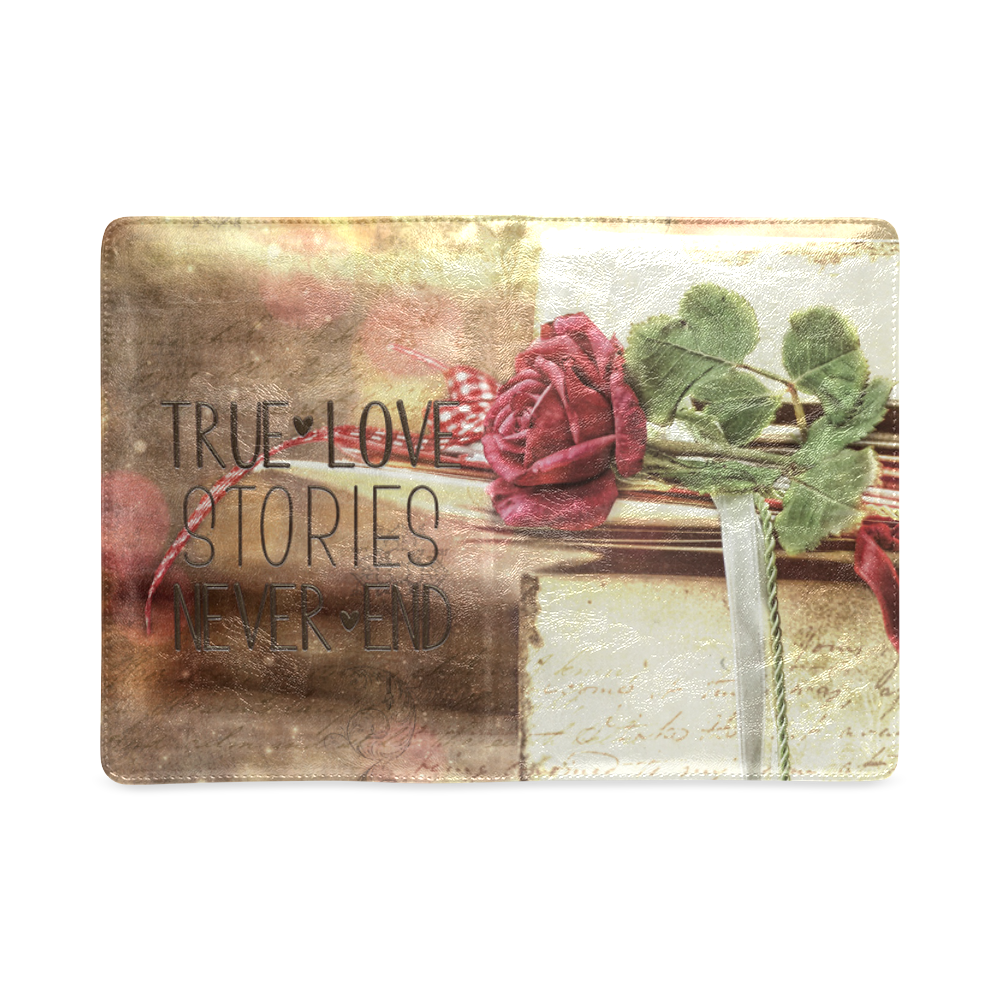 True love stories never end with vintage red rose Custom NoteBook A5