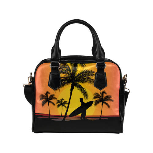 Tropical Surfer at Sunset Shoulder Handbag (Model 1634)