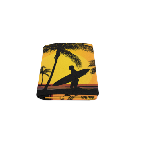 Tropical Surfer at Sunset Blanket 40"x50"