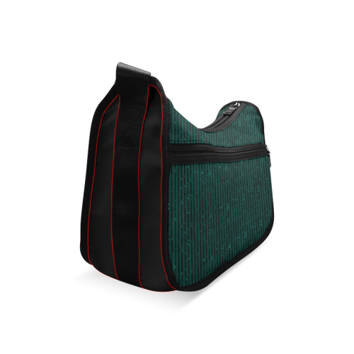 Teal Glitter Stripe Crossbody Bags (Model 1616)