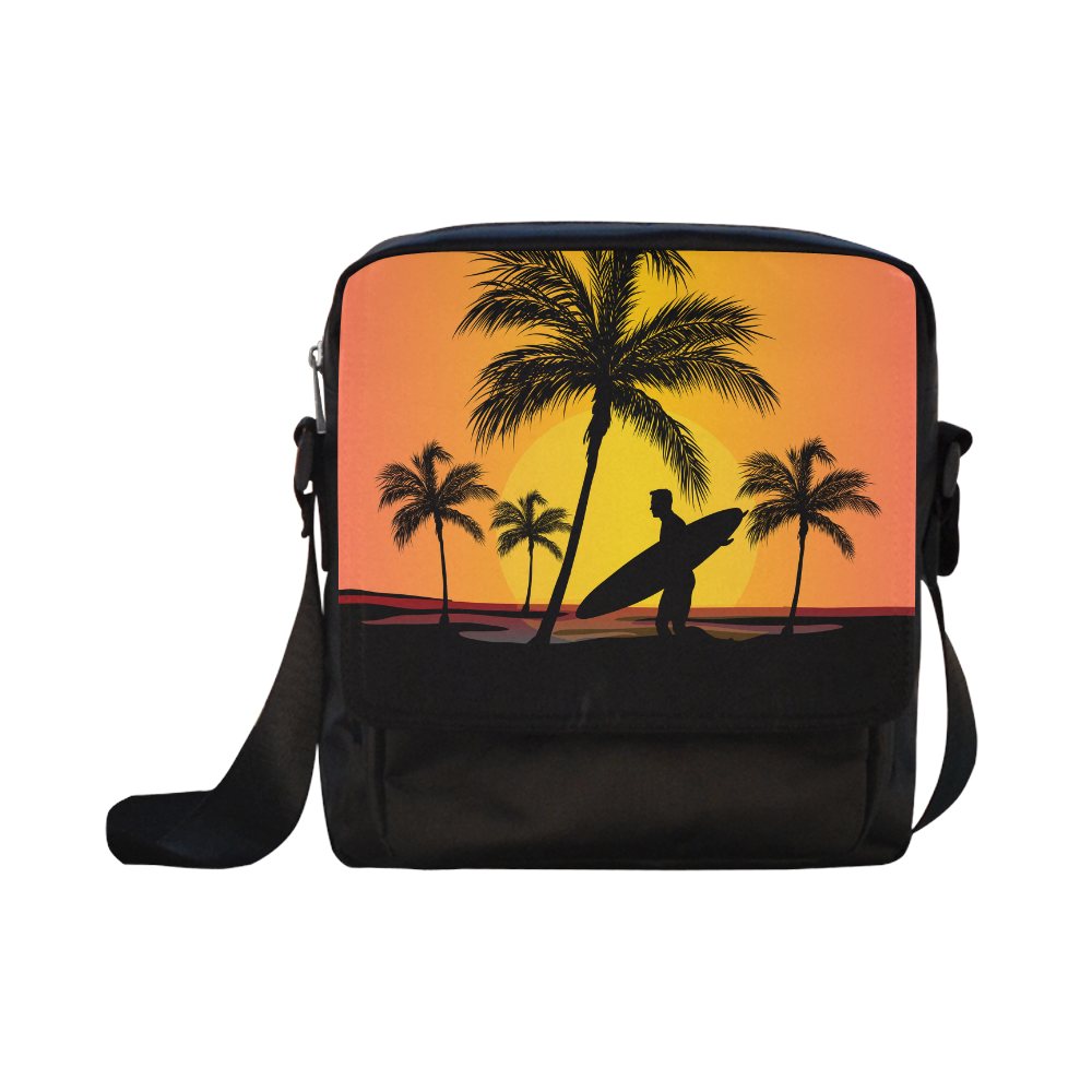 Tropical Surfer at Sunset Crossbody Nylon Bags (Model 1633)