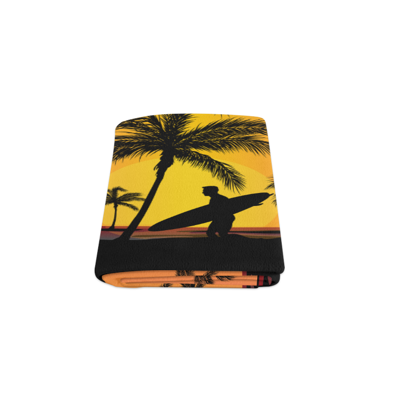 Tropical Surfer at Sunset Blanket 50"x60"