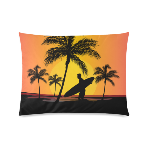 Tropical Surfer at Sunset Custom Zippered Pillow Case 20"x26"(Twin Sides)