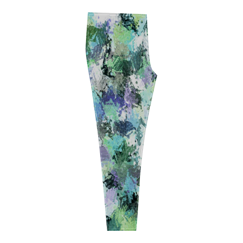 Green Paint Splatter Cassandra Women's Leggings (Model L01)