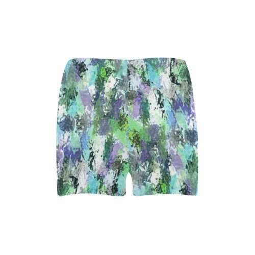 Green Paint Splatter Briseis Skinny Shorts (Model L04)