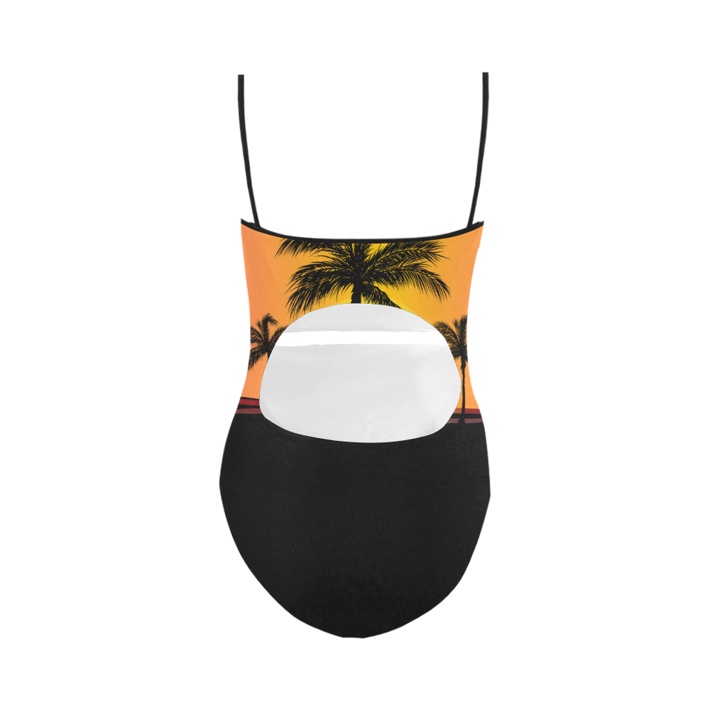 Tropical Surfing In Paradise at sunset Strap Swimsuit ( Model S05)