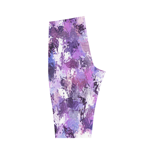 Purple Paint Splatter Hestia Cropped Leggings (Model L03)