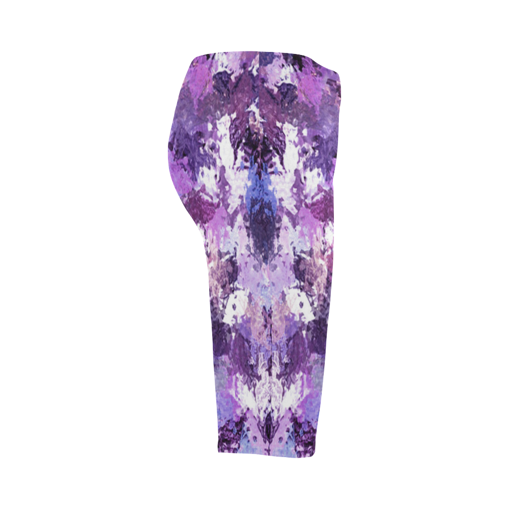 Purple Paint Splatter Hestia Cropped Leggings (Model L03)