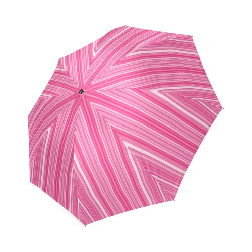 Tulip Pink Stripes Foldable Umbrella (Model U01)
