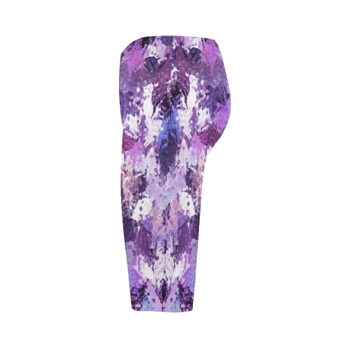 Purple Paint Splatter Hestia Cropped Leggings (Model L03)