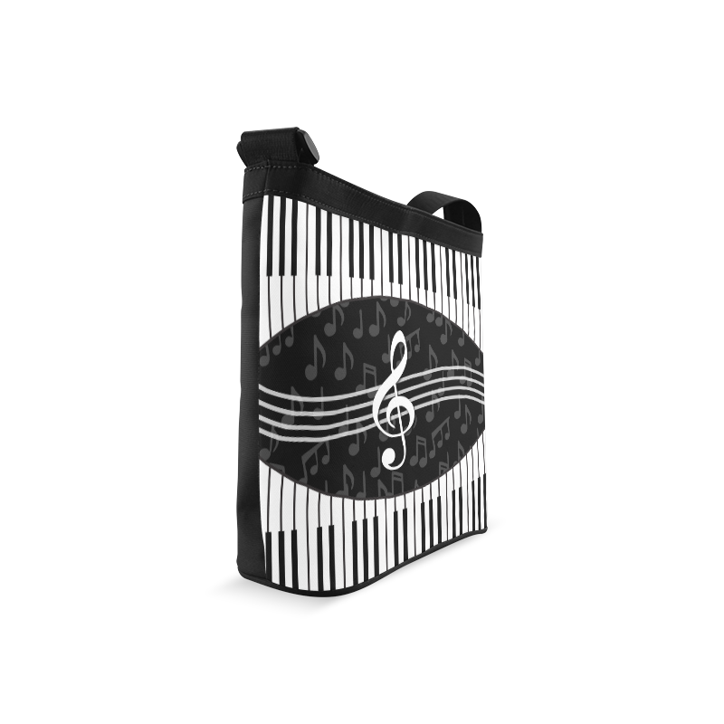 Stylish Music Piano Keys and Treble Clef Crossbody Bags (Model 1613)