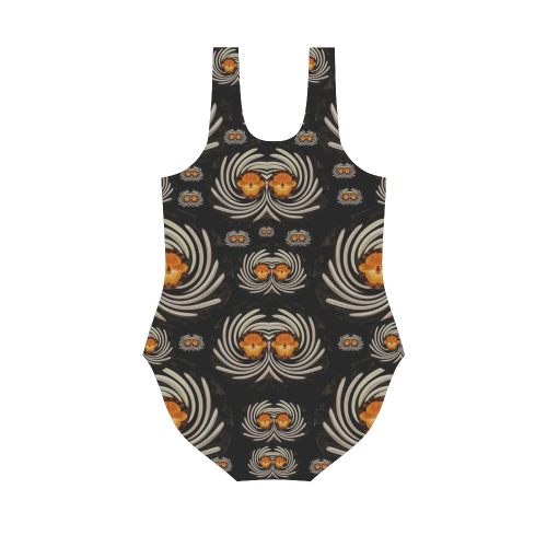 Decorative seeds and orchids Vest One Piece Swimsuit (Model S04)