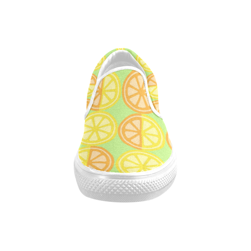 Citrus Fruit Women's Unusual Slip-on Canvas Shoes (Model 019)