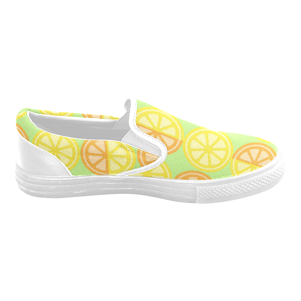 Citrus Fruit Women's Unusual Slip-on Canvas Shoes (Model 019)
