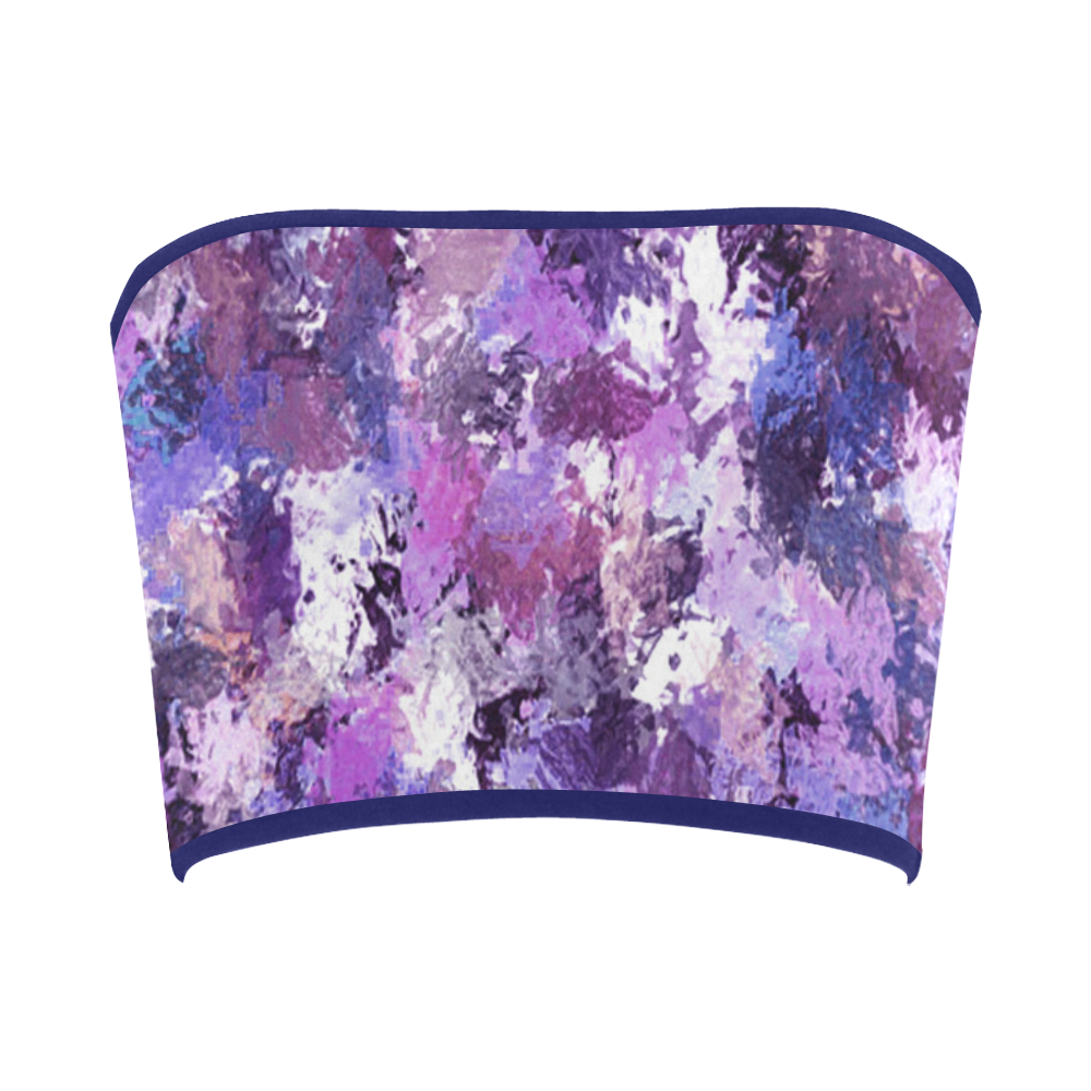 Purple Paint Splatter Bandeau Top