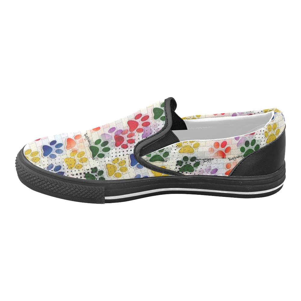 On silent paws by Nico Bielow Men's Unusual Slip-on Canvas Shoes (Model 019)