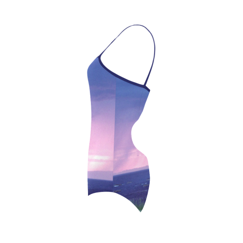 Purple Rain Strap Swimsuit ( Model S05)