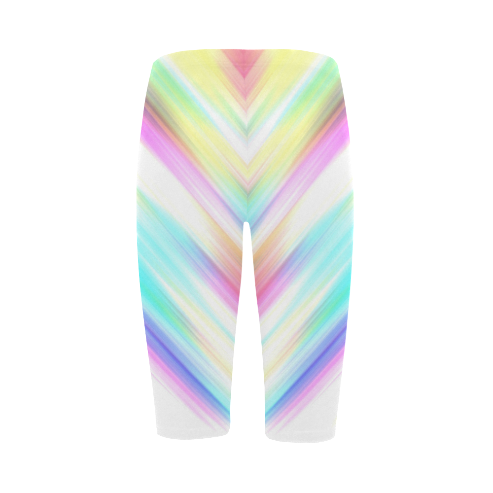 Rainbow Stripe Abstract Hestia Cropped Leggings (Model L03)