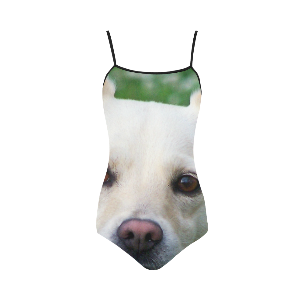 Dog face close-up Strap Swimsuit ( Model S05) | ID: D221542