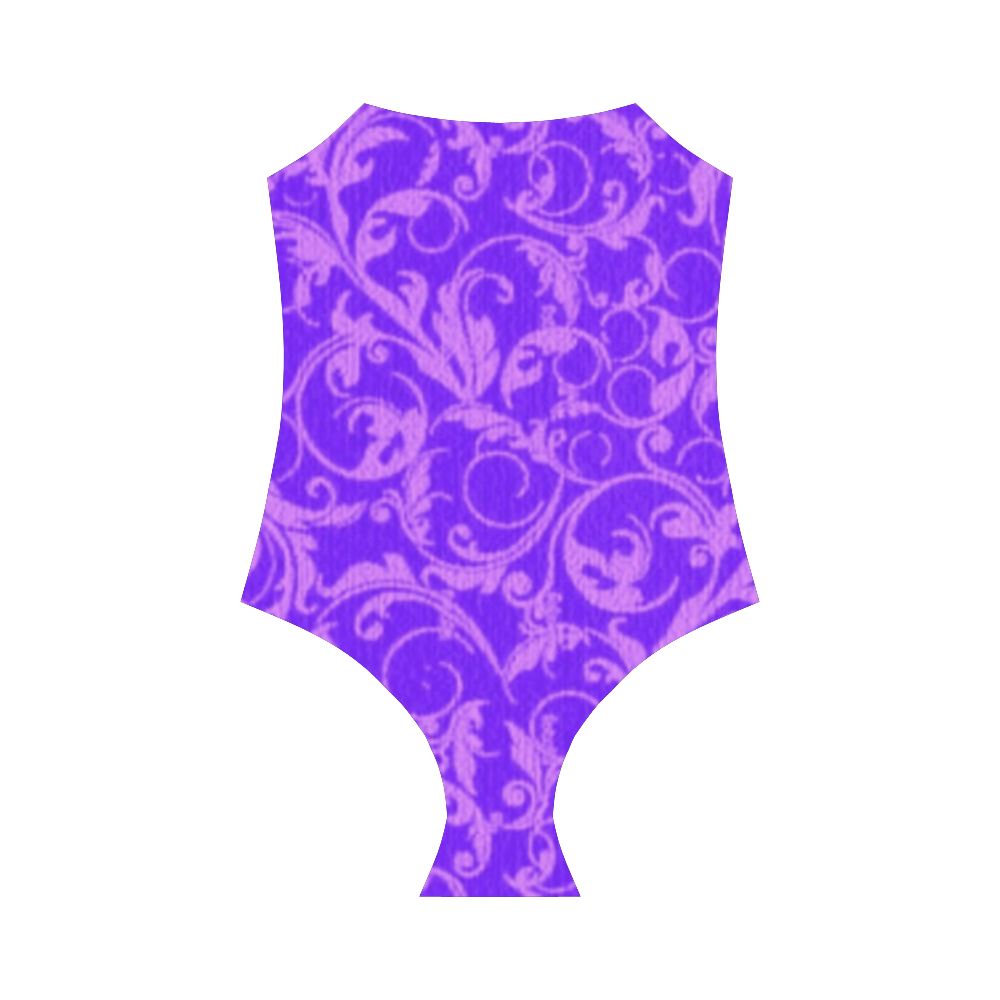 Vintage Swirls Amethyst Ultraviolet Purple Strap Swimsuit ( Model S05)