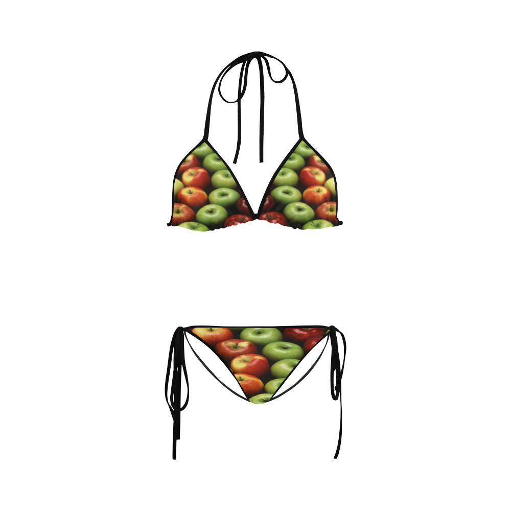 Red and Green Apples Displayed In A Pattern Custom Bikini Swimsuit | ID ...