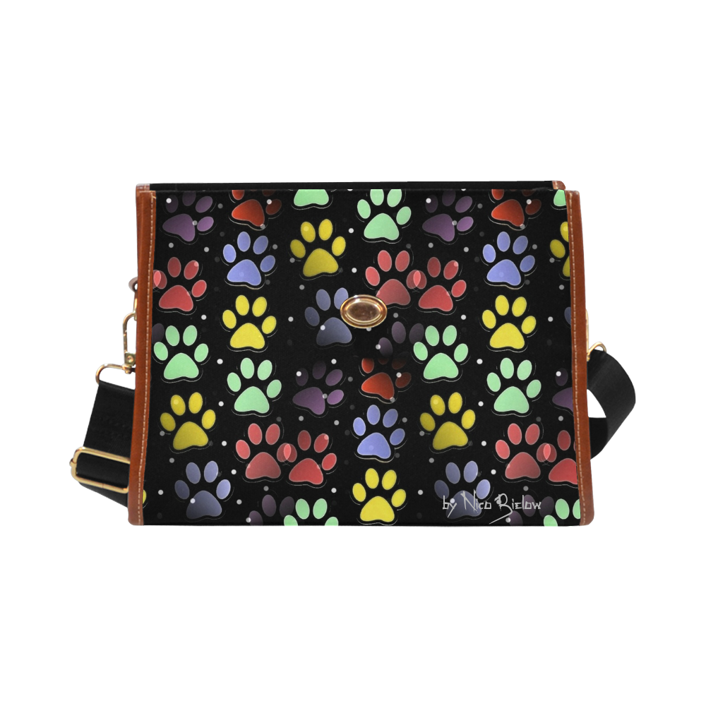 On silent paws black by Nico Bielow Waterproof Canvas Bag/All Over ...