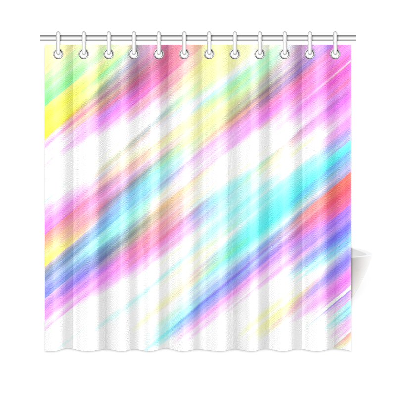 Rainbow Stripe Abstract Shower Curtain 72"x72"