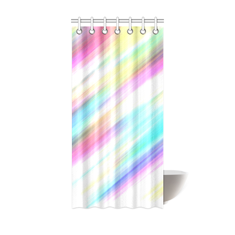 Rainbow Stripe Abstract Shower Curtain 36"x72"
