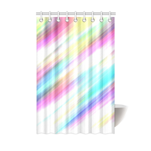 Rainbow Stripe Abstract Shower Curtain 48"x72"