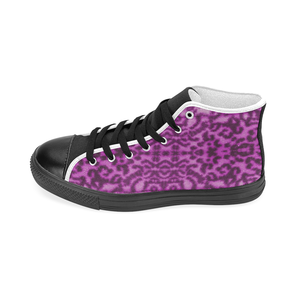 Lion In Purple Women's Classic High Top Canvas Shoes (Model 017)